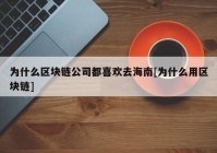 为什么区块链公司都喜欢去海南[为什么用区块链]